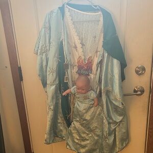 Elegant Blue Floral Women's Kimono